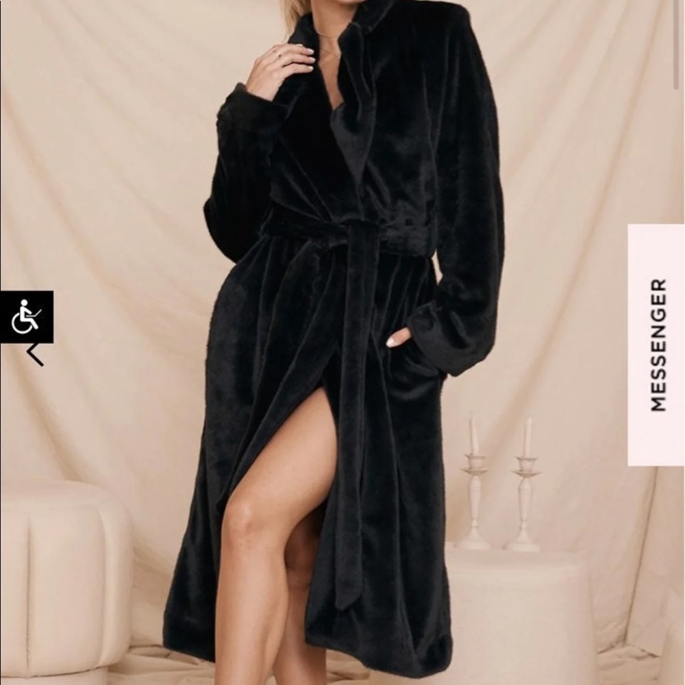 House of CB Mistral black faux fur coat M